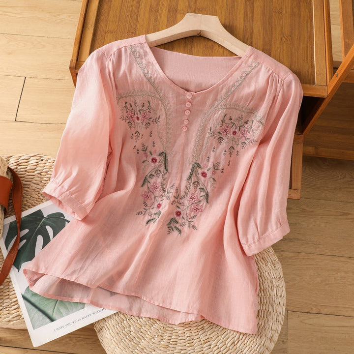Women's Embroidered Relaxed Blouse