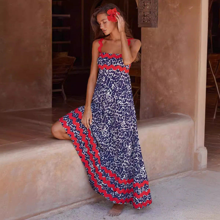 Women's Sleeveless Floral Printed Loose Dress