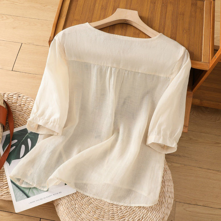 Women's Embroidered Relaxed Blouse