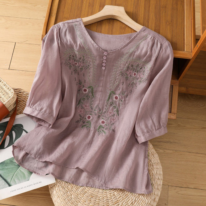 Women's Embroidered Relaxed Blouse