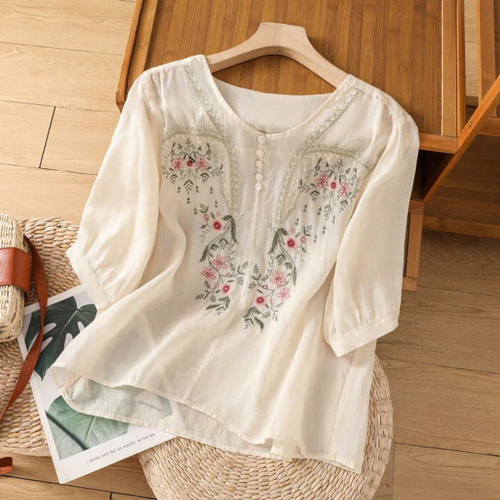 Women's Embroidered Relaxed Blouse