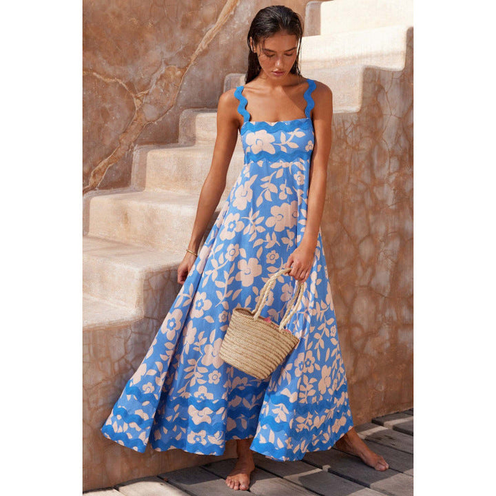 Women's Sleeveless Floral Printed Loose Dress