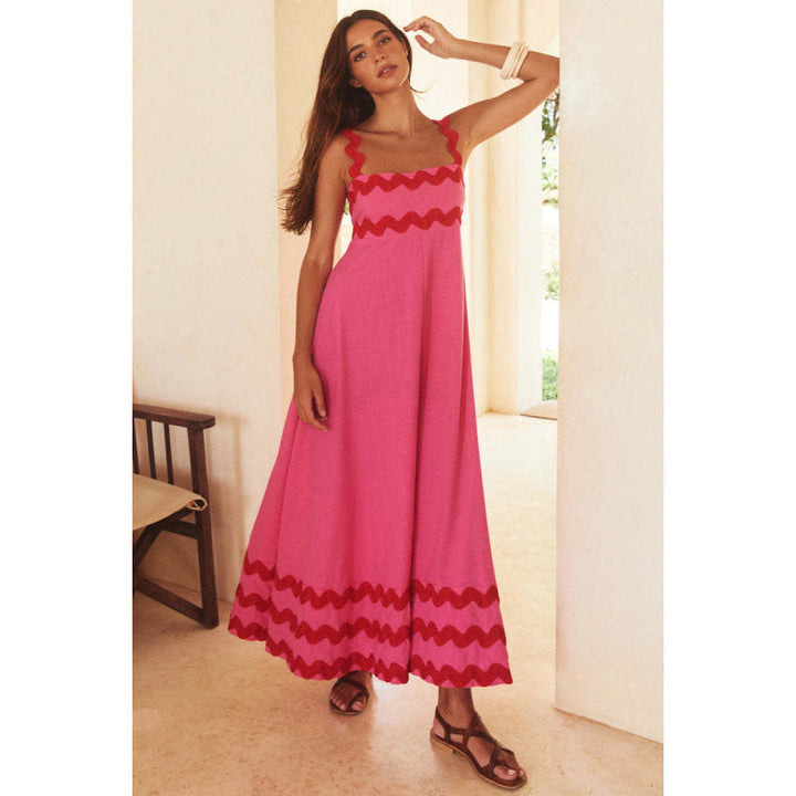 Women's Sleeveless Floral Printed Loose Dress