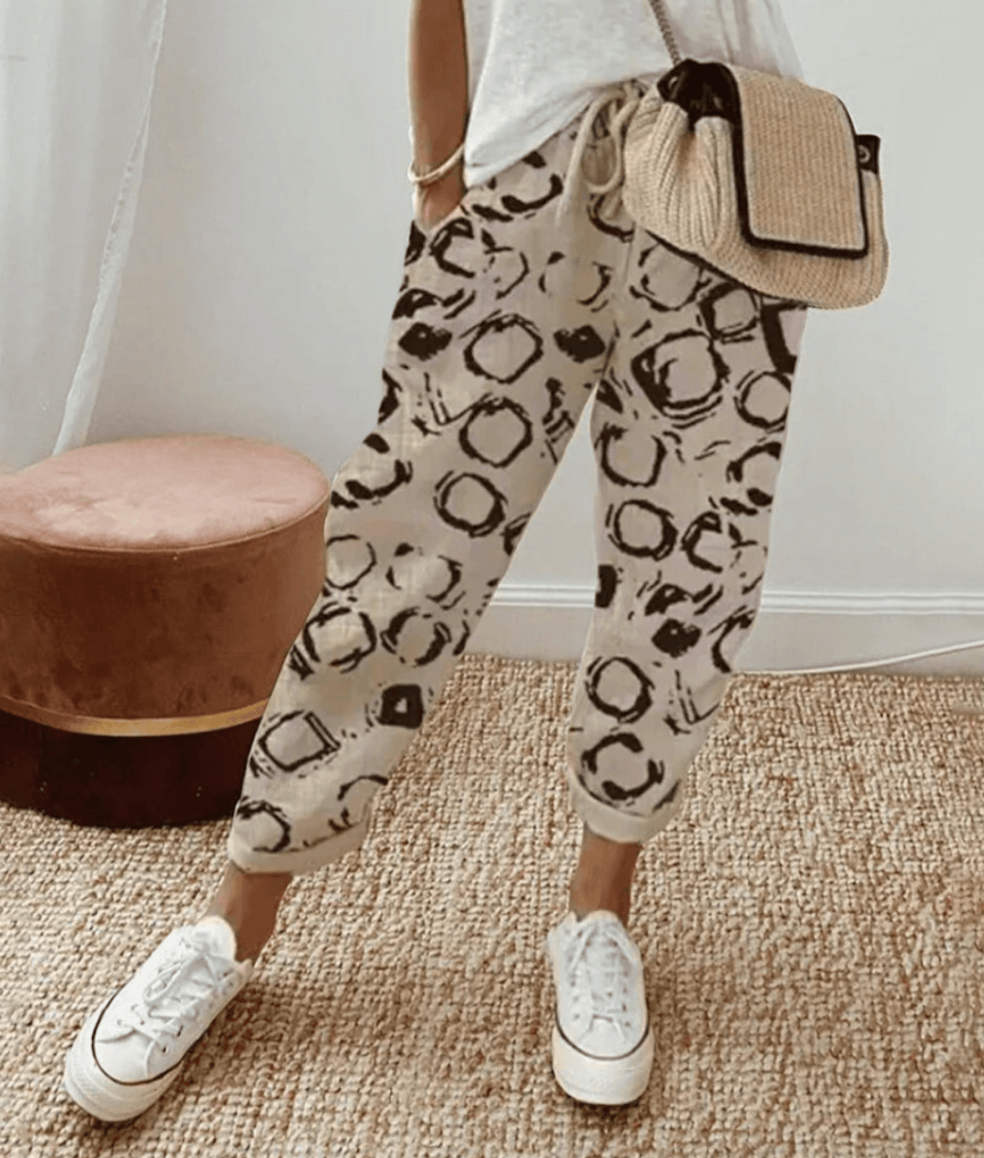 Women's Flattering Fit & Comfort Waistband Trouser With Print