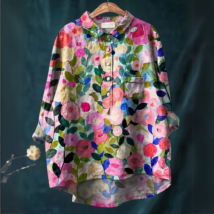 Women's Blouse with Romantic Floral Print