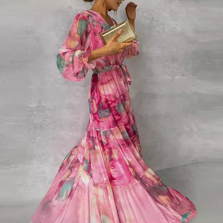 Women's Elegant Floral Handmade Dress