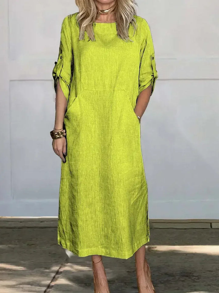 Women's A-Line Loose Fit Draped Dress Evening