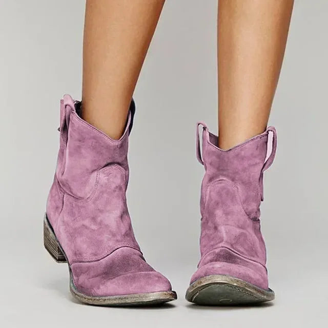 Women's Vintage Cowboy Ankle Boots