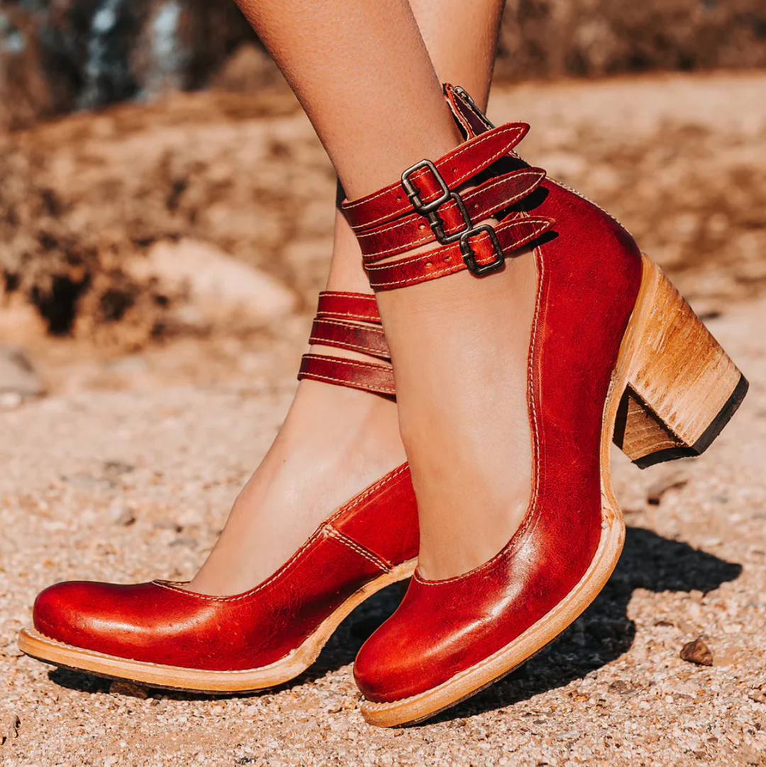 Women's Vintage Elegance Leather Heels
