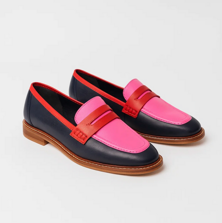Women's Black loafers with colourful details