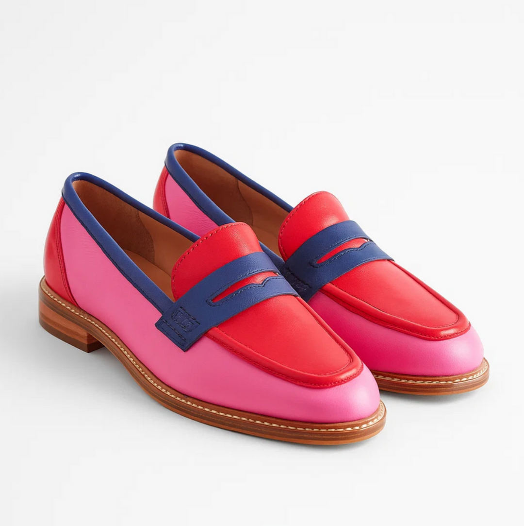 Women's Black loafers with colourful details