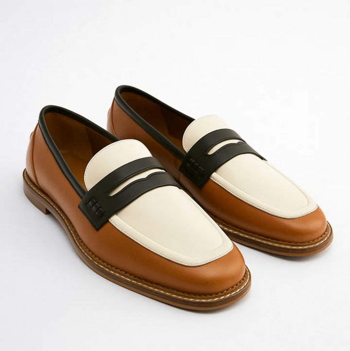 Women's Black loafers with colourful details