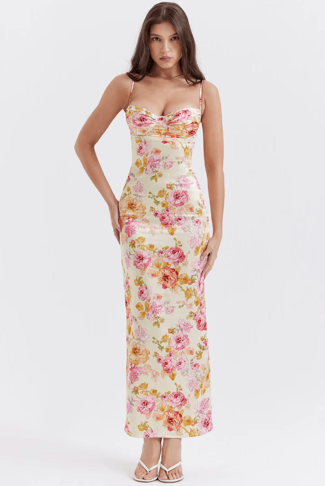 Women's Wedding Guest Floral Spaghetti Strap