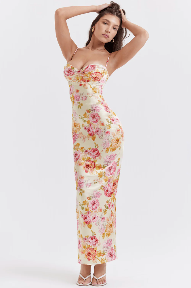 Women's Wedding Guest Floral Spaghetti Strap