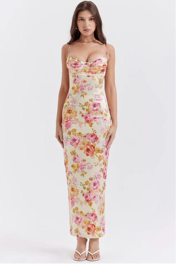 Women's Wedding Guest Floral Spaghetti Strap