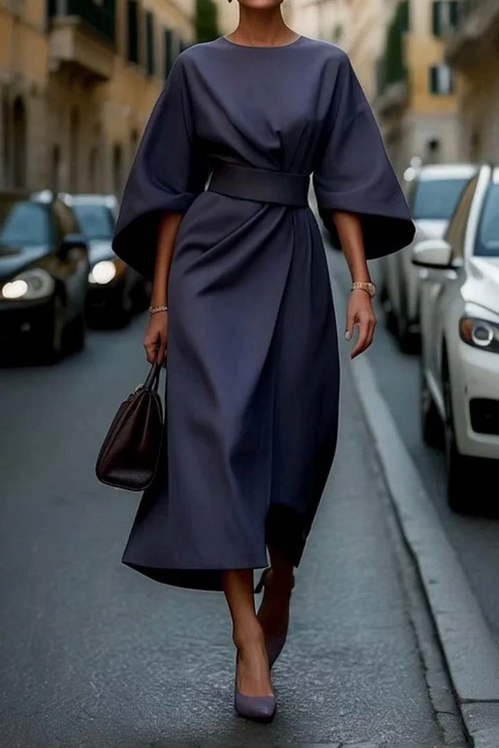 Women's Elegant Dress with Lantern Sleeves