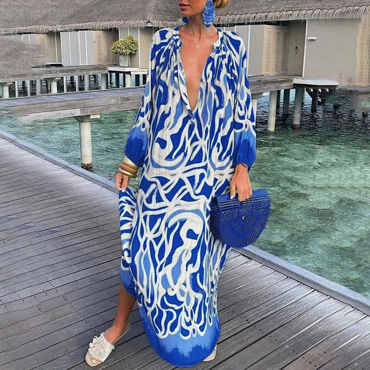 Women's Vibrant Abstract Maxi Kaftan Dress
