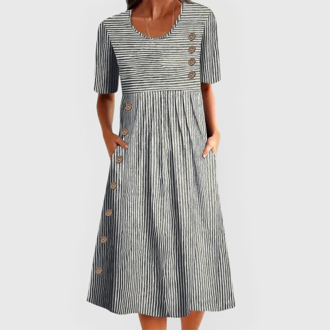 Women's Striped Midi Dress