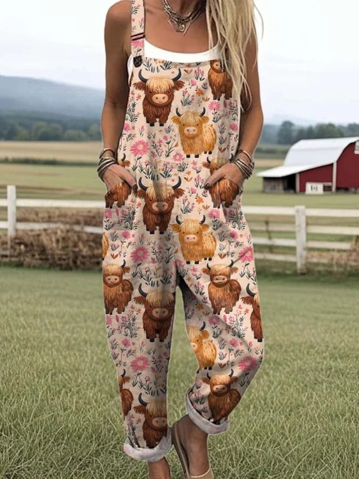 Women’s Flying Bees Embroidery Pattern Jumpsuit