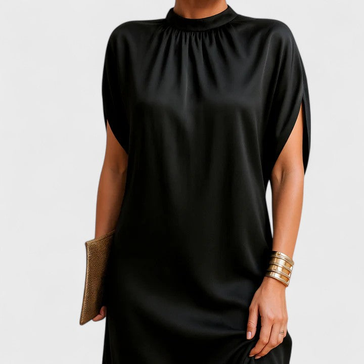 Women's Mock Neck Mini Dress Split Sleeve Going Out Dress