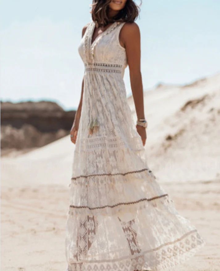 Women's Boho Flowy Printed Draped Dress