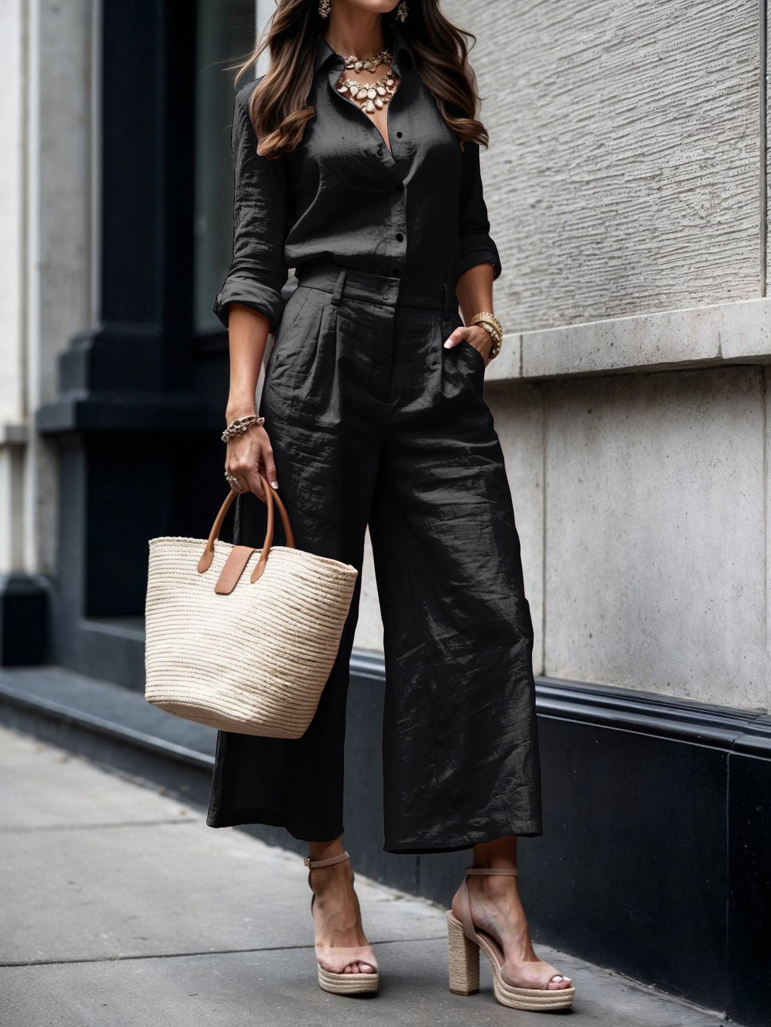 Women's Capri Pants and Loose Shirt Set