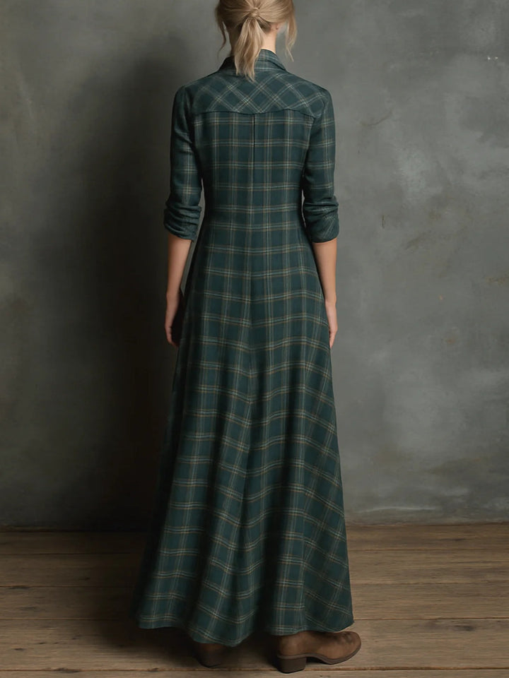 Women’s Plaid Maxi Shirt Dress