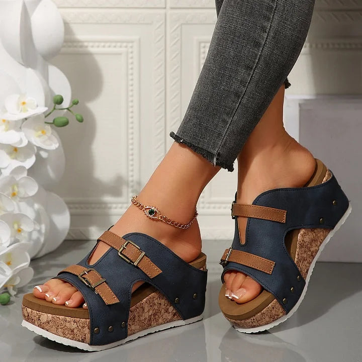Women's Fashionable Orthopedic Sandals with Platform and Wedge
