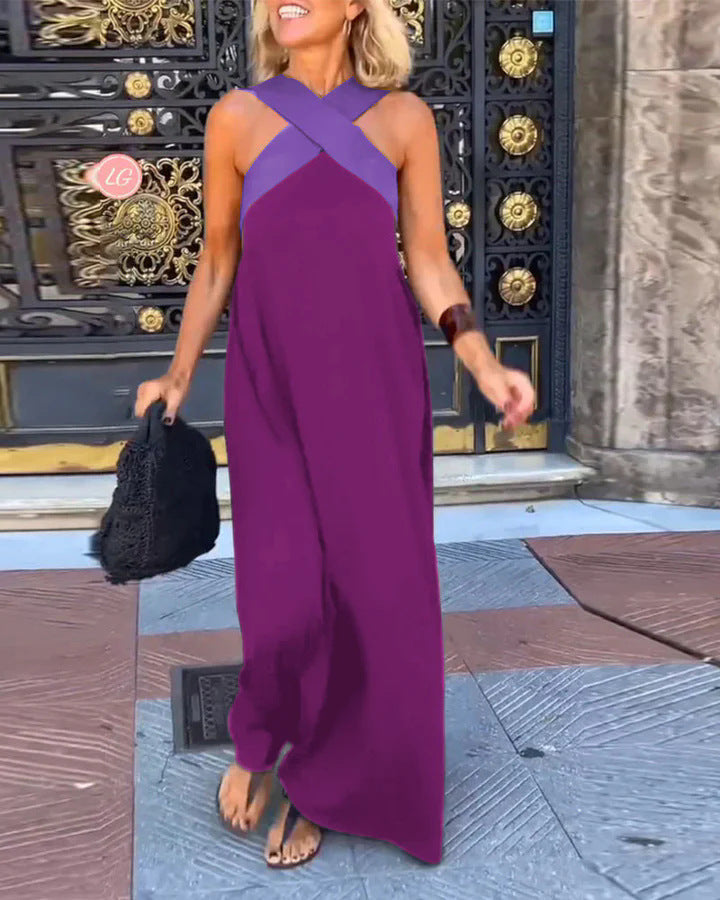 Women's Breathable Comfortable Crossed Maxi Dress