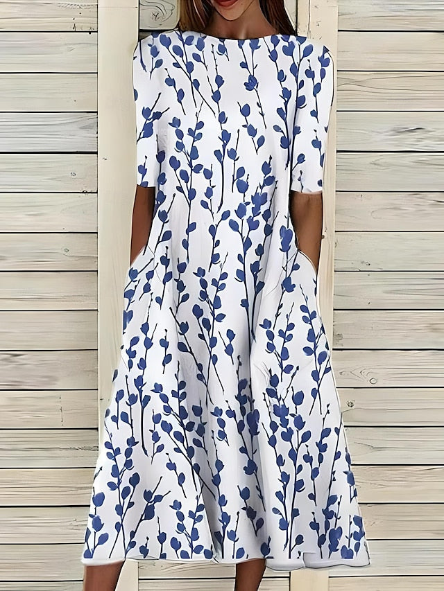 Women's Coastal Floral Midi Dress