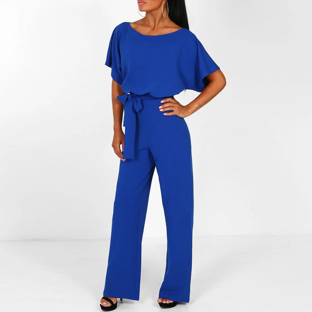 Women's Belted Wide-Leg Jumpsuit