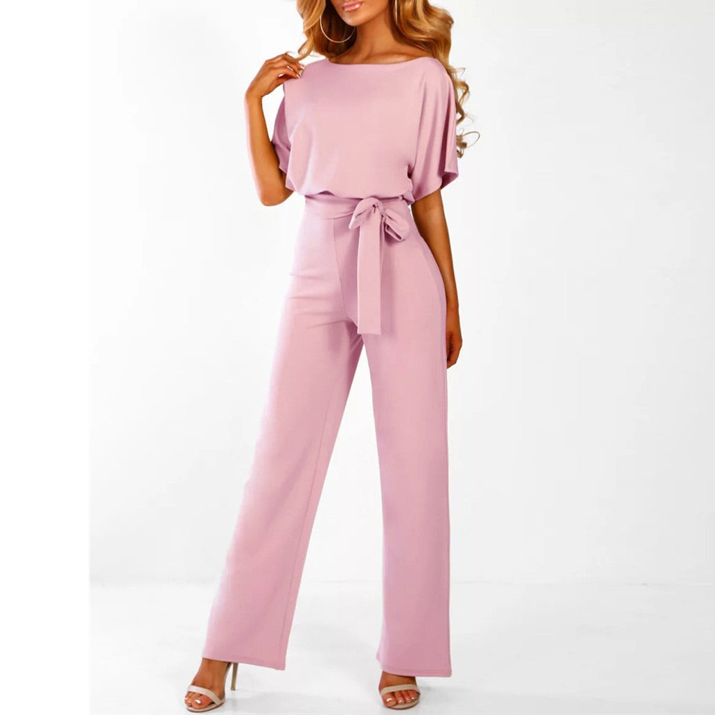 Women's Belted Wide-Leg Jumpsuit