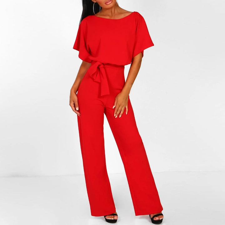 Women's Belted Wide-Leg Jumpsuit