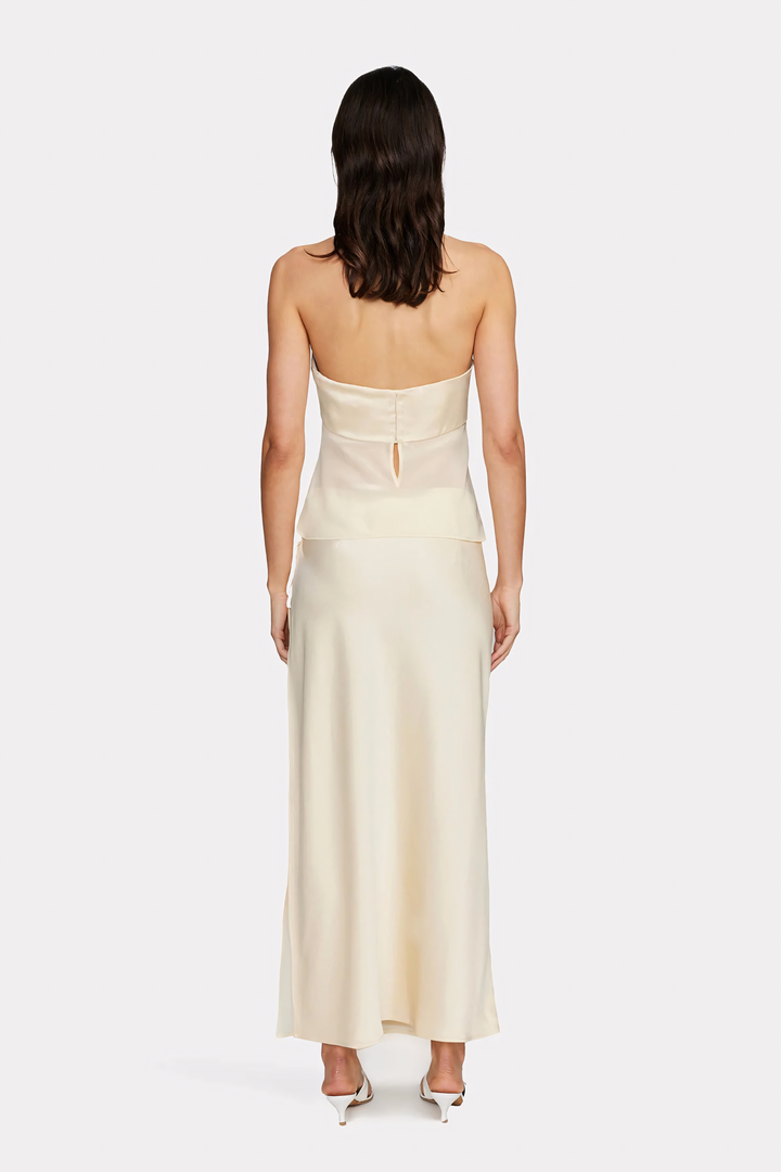 Women's Sheer Draped Strapless Dress