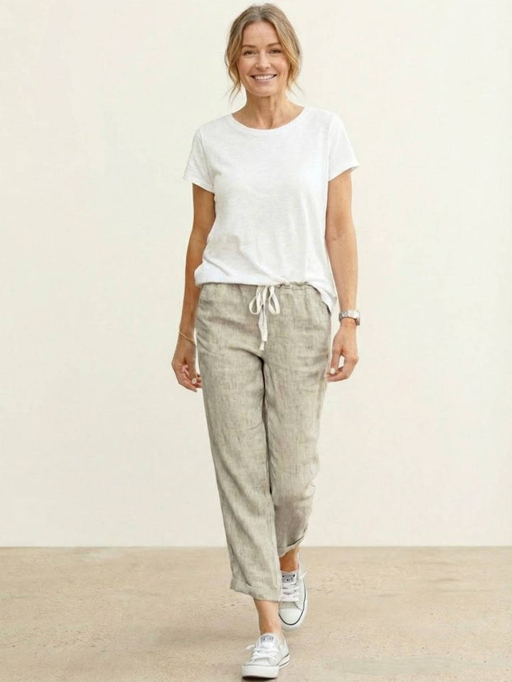 Women's Casual Drawstring Straight-Leg Casual Pants