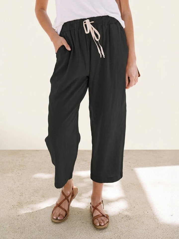 Women's Casual Drawstring Straight-Leg Casual Pants
