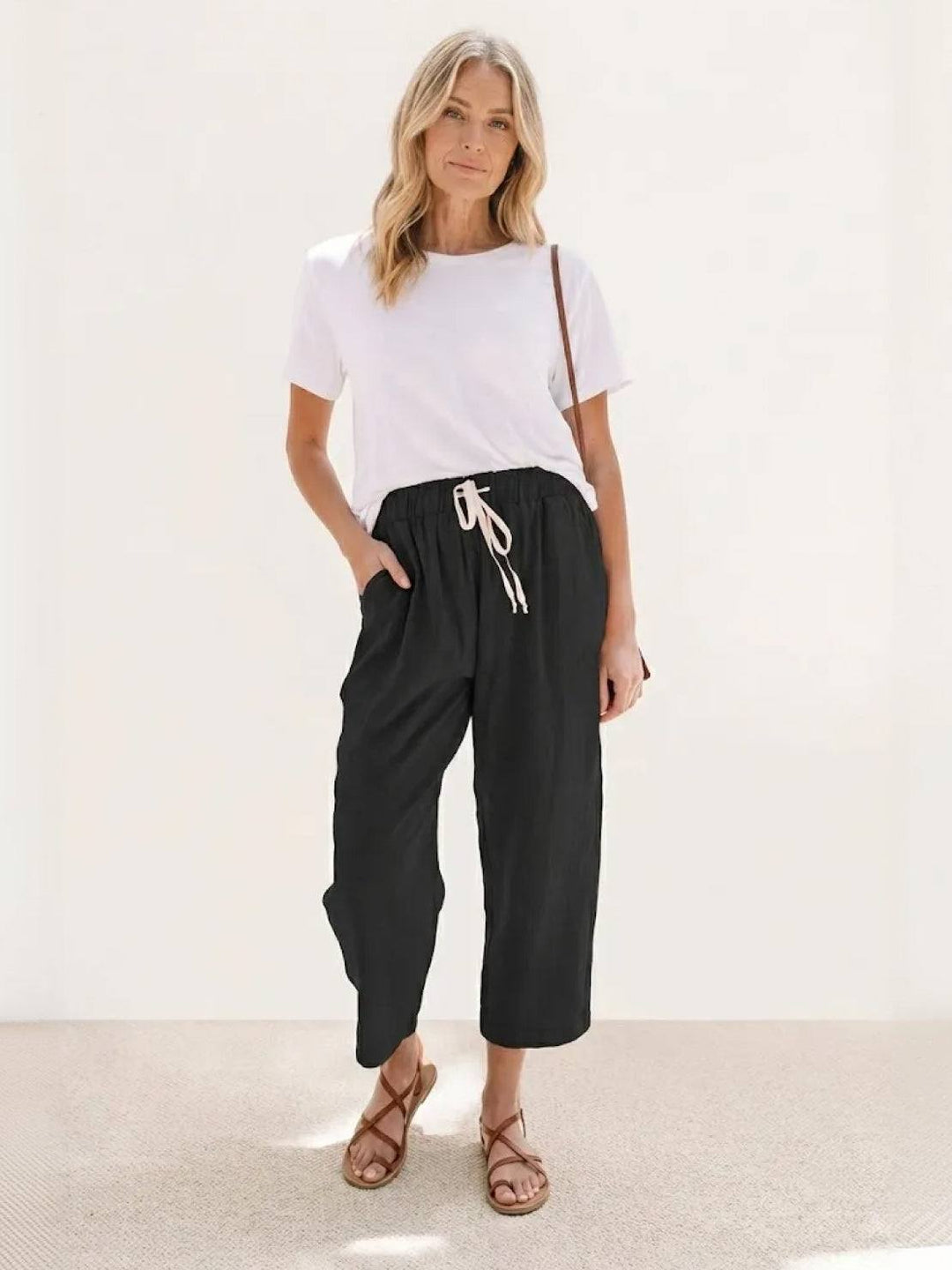 Women's Casual Drawstring Straight-Leg Casual Pants