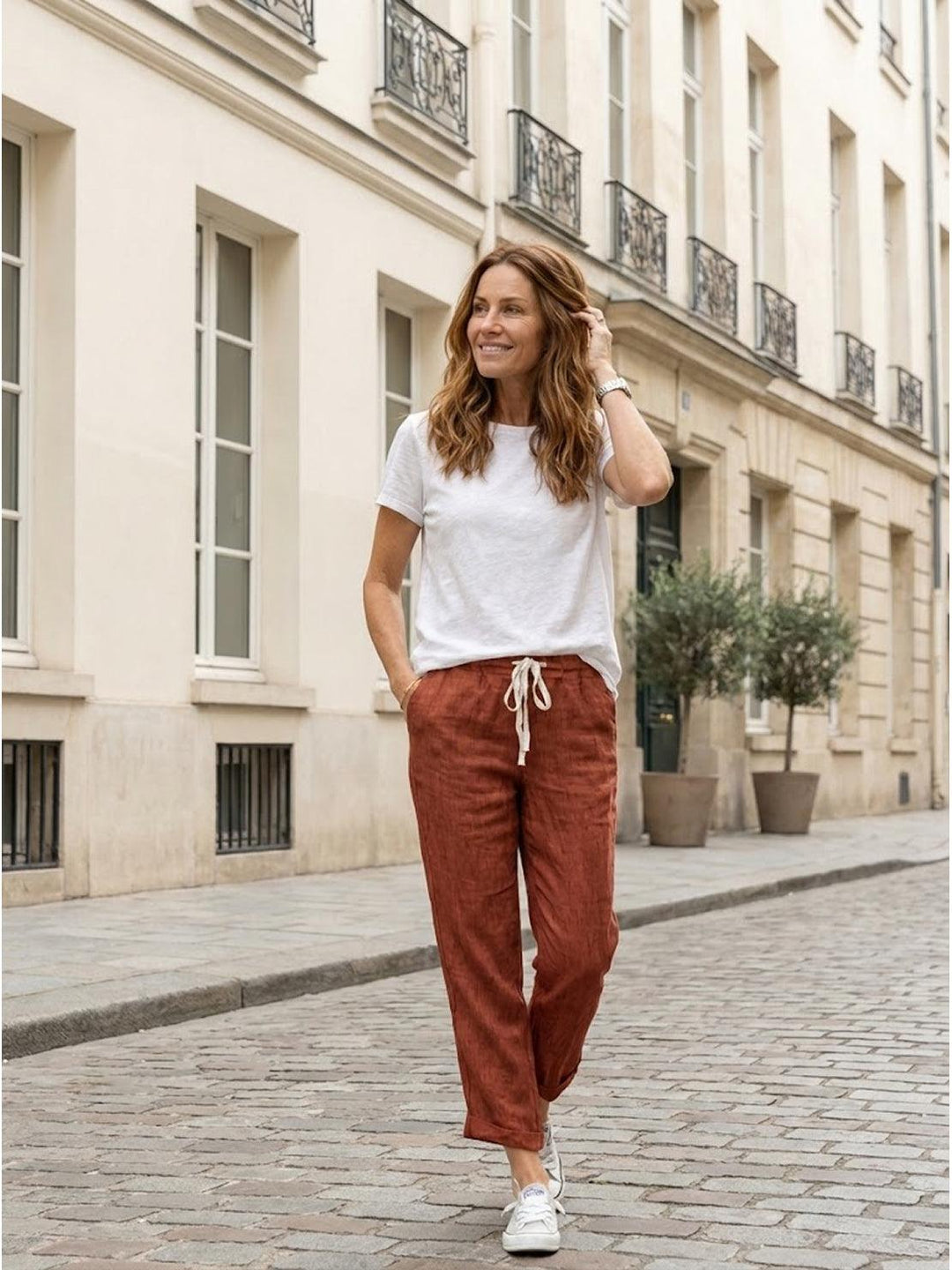 Women's Casual Drawstring Straight-Leg Casual Pants