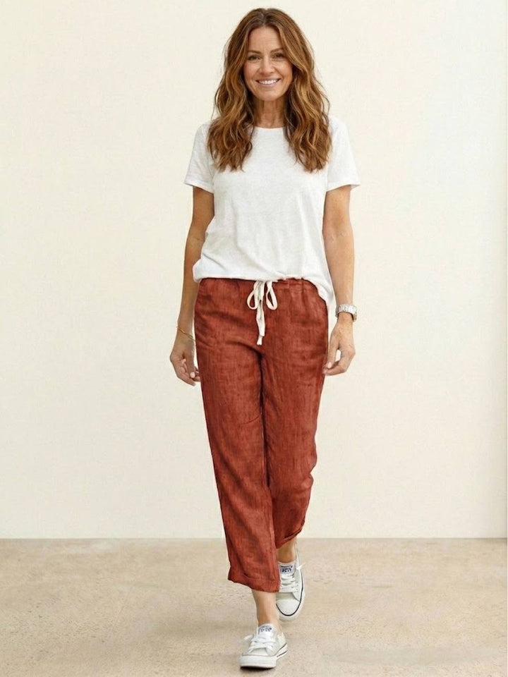 Women's Casual Drawstring Straight-Leg Casual Pants