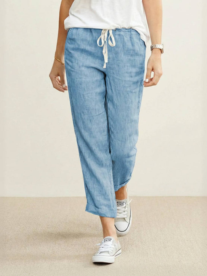 Women's Casual Drawstring Straight-Leg Casual Pants