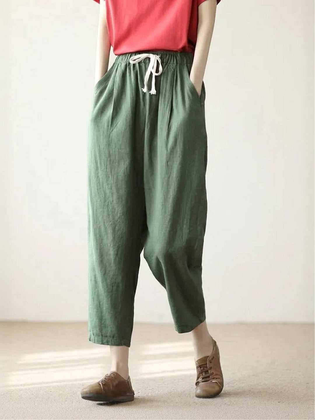Women's Casual Drawstring Straight-Leg Casual Pants