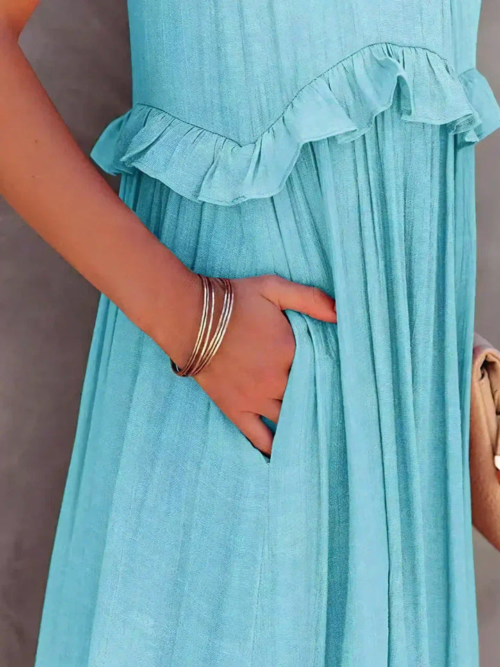 Women's Elegant Sleeveless Dress with Ruffles