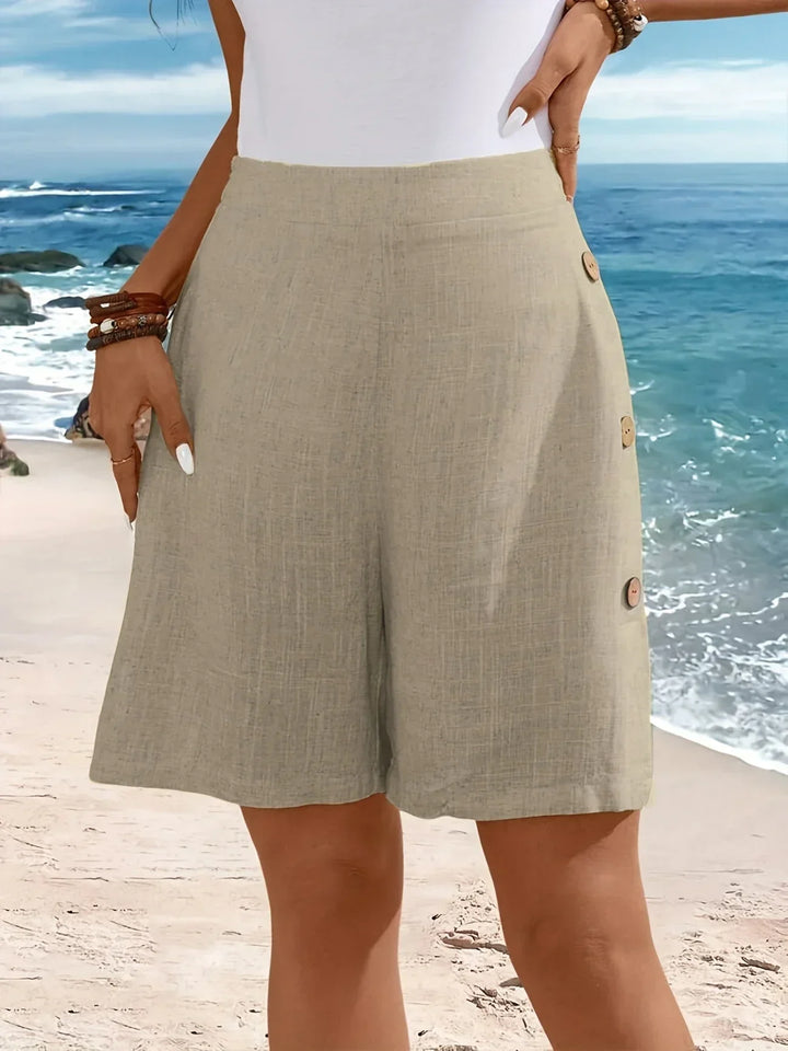 Women's Comfortable Shorts With Buttons