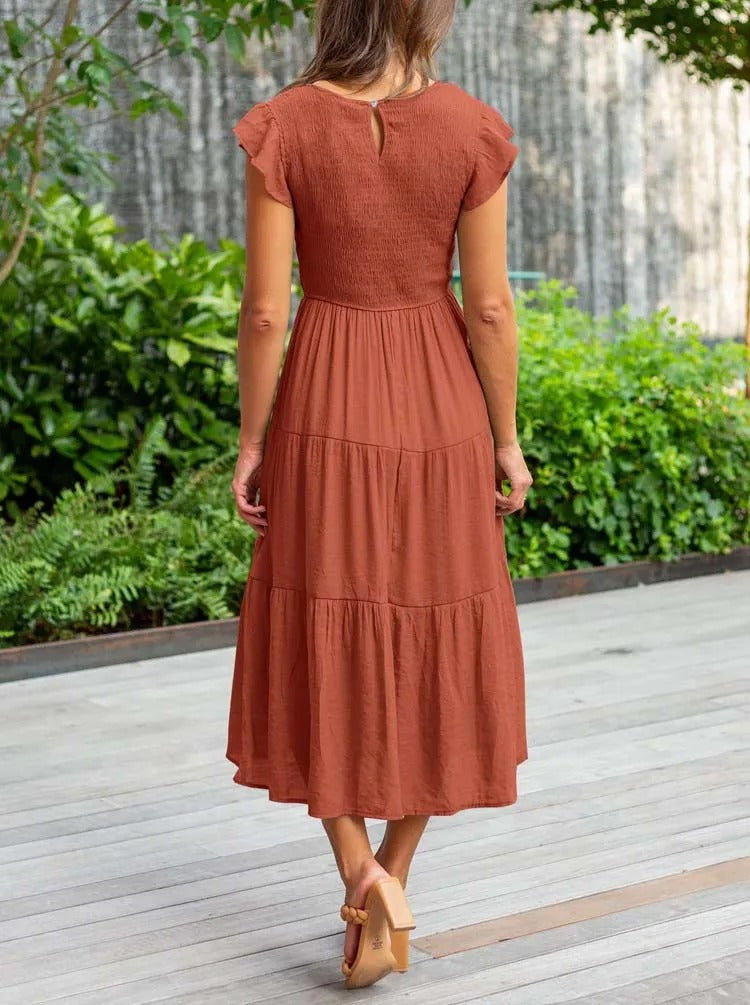 Women's Tummy Control Draped Elegant Dress