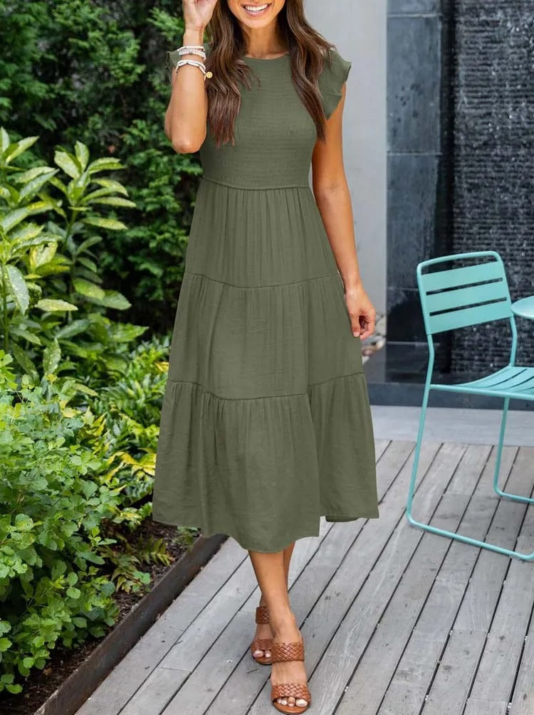 Women's Tummy Control Draped Elegant Dress