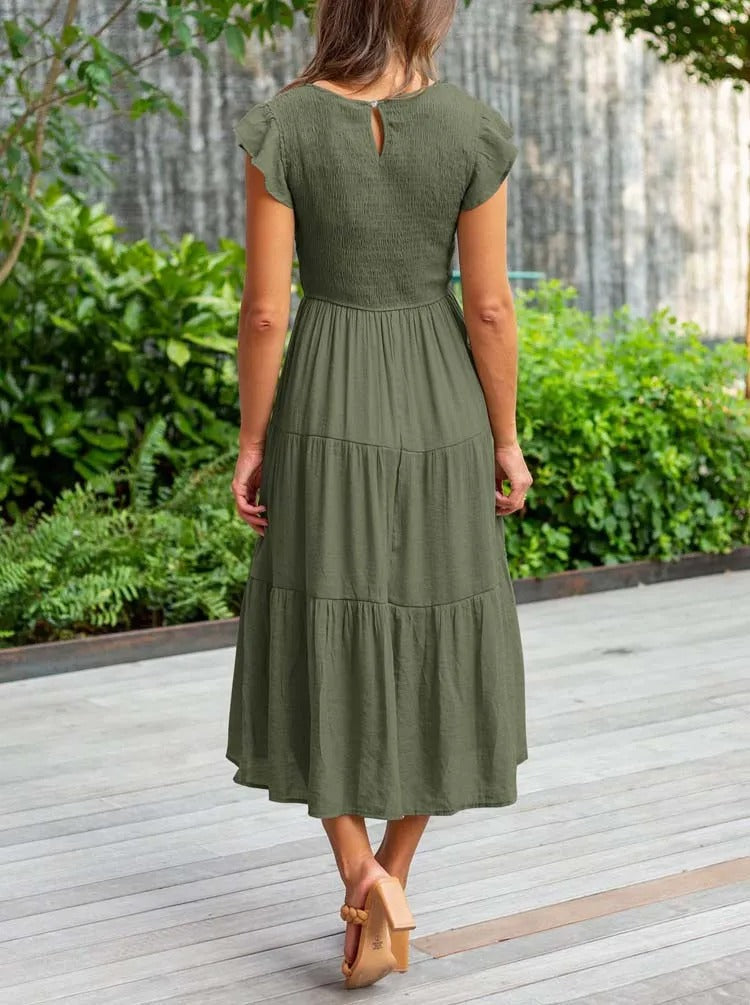 Women's Tummy Control Draped Elegant Dress