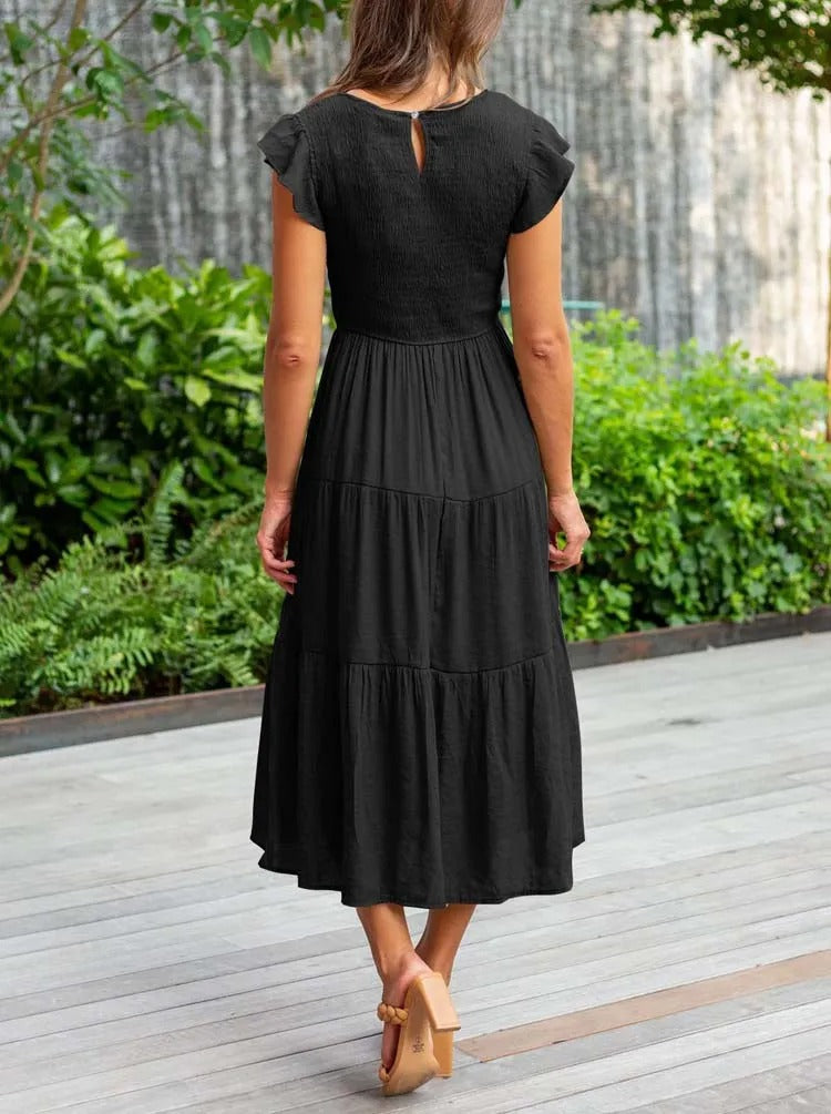 Women's Tummy Control Draped Elegant Dress