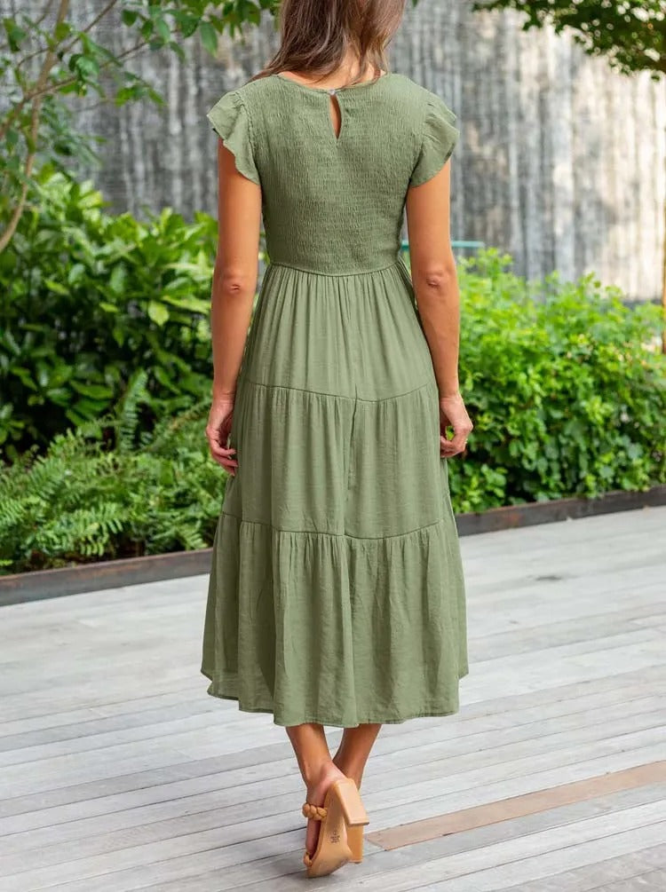 Women's Tummy Control Draped Elegant Dress