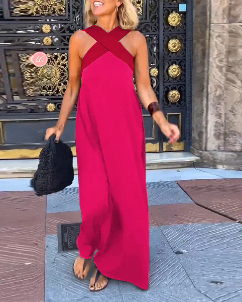 Women's Breathable Comfortable Crossed Maxi Dress