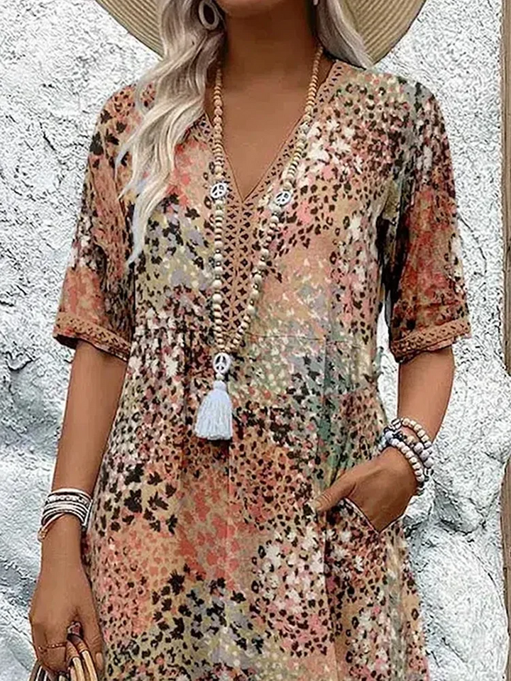 Women's Elegant Floral Midi Dress